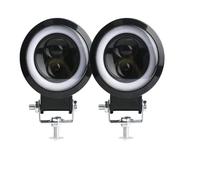 Fari Anteriori Faro Lavoro LED 3 Pollici Quadrato Rotondo Auto Halo Moto Per Jeep ATV SUV 12 V 24 V Angel Eyes Guida(2piece white and white)