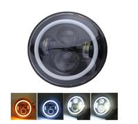 Fari Anteriori Faro Per Moto Da Auto A LED Da 7 "H4 Per Hummer H1 H2 Faro DRL Halo Ambra Indicatore Di Direzione Faro Anteriore(1Piece Black a)