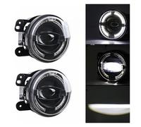 Fari Anteriori Fendinebbia A Led Rotondi Da 4 Pollici 30W Bianco Ambra Halo Ring DRL Lampade Di Guida Fuoristrada Per Jeep JK TJ LJ Per Grand Per Cherokee ATV Faro Faro Anteriore(White DRL b)