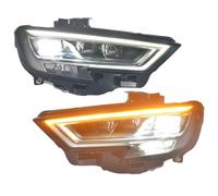 Fari anteriori for auto compatibili con Audi A3 2017-2020 S3 Tutti i fari a LED DRL gialli indicatori di direzione, allo xeno, montaggio automatico