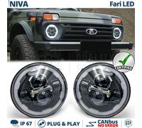 FARI Anteriori Full LED Per LADA NIVA Luce Bianca 6500K Angel Eyes
