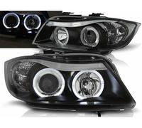 FARI ANTERIORI LED ANGEL EYES NERO PER BMW E90 E91 05-08 FANALI