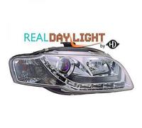 Fari Anteriori LED DRL LHD In Cristallo Cromo Per Audi A4 Avant 8E 04-07