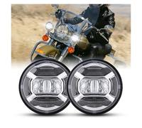 Fari Anteriori Moto Per Touring Per Road King Per Street Faro Anteriore A LED Da 7 Pollici + Fendinebbia Da 4,5 Pollici Staffa Montaggio Ad Anello Da 7 Pollici Faro Motociclo(A 4.5 inch fog light)