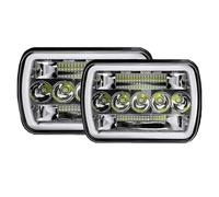 Fari Anteriori Per F 150 F-250 F-550 Camion Motobike 5x7 /7x 6 Pollici Faro Principale Auto Settore Automobilistico Faro Quadrato DRL Indicatore Direzione Ambrato Faro Anteriore(2Piece)