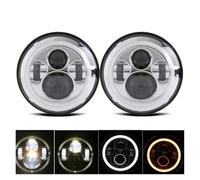 Fari Anteriori Per Lada 4x4 Per Urban Per Niva 7 '' LED DRL Faro 45 W 4x4 7 Pollici Rotondo Halo Fari 7 "LED Faro Con/senza Segnale Di Svolta Ambra Faro Anteriore(2 Piece halo chrome)