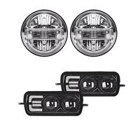 Fari Anteriori Per LADA Per NIVA 4X4 Luci Diurne A LED Fari A Led Da 7 Pollici DRL Indicatori Di Direzione Luci A Led Led 12v Gruppo Ottico Per Auto Faro Anteriore(Set 1)