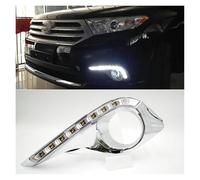 Fari Anteriori Per Toyota Per Highlander 2012-2014 Auto Lampeggiante 1 Coppia Auto LED DRL Luci Diurne Fendinebbia Coperchio Della Lampada Con Indicatori Direzione Proiettore Fanale Anteriore(White Ye