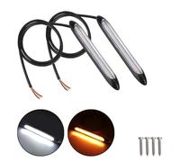 Fari Anteriori Universale 12V Auto DRL Luci Indicatori Direzione Lampeggiante Strisce LED Auto Day Running Lampade Indicatore Di Nebbia Lampeggiante Accessori Auto Faro Anteriore(15.5cm White Yellow)