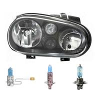 Fari Bilaterali Neri H7 H1 H3 Per VW Golf IV Inclusi Lampadine Osram