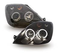 Fari compatibili con Ford Fiesta Mk6 2002 2003 2004 2005 GV-1275 Luci Anteriori Luci Auto Luci Fari Auto Fari Lato Conducente e Passeggero Set Completo Faro Assemblyangel Eyes Nero