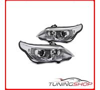 FARI FANALI ANTERIORI HEADLIGHTS ANGEL EYES LED 3D CHROME BMW E60 E61 03-07 LPBM