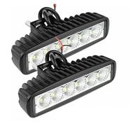 Fari Faro 2 Pezzi 18w 6 LED Luce Lavoro Per Auto DRL Faretto Ad Alta Luminosità Impermeabile Auto Fuoristrada SUV Fari Per Camion Lampada Guida 12V 24V 6000K(Alloy housi)