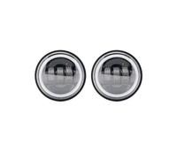 Fari Faro Moto Per Classic FLHR Road King Per Dyna 1 Coppia Di Luci Ausiliarie Fendinebbia A LED Da 4.5" 4 1/2 Pollici Per Moto(Black3)
