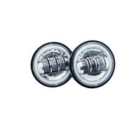 Fari Faro Moto Per Classic FLHR Road King Per Dyna 1 Coppia Di Luci Ausiliarie Fendinebbia A LED Da 4.5" 4 1/2 Pollici Per Moto(Chrome4)