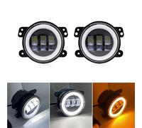 Fari Fendinebbia LED 60 W 4 Pollici Per Dodge PerJourney Per Magnum Per Charger 2005 2006 2007 2008 2009 2010-2013 Indicatori Direzione Ambra DRL Gruppo Fari Fendinebbia(White amber)