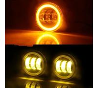 Fari Fendinebbia Per Nissan Pulsar Per Tiida C13 Hatchback 2014-2018, Fendinebbia A LED Angel Eye DRL Sinistra Destra 30 W 6000 Lm 12 V Fendinebbia(Yellow and Yellow)