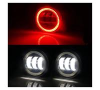 Fari Fendinebbia Per Nissan Pulsar Per Tiida C13 Hatchback 2014-2018, Fendinebbia A LED Angel Eye DRL Sinistra Destra 30 W 6000 Lm 12 V Fendinebbia(White and Red)