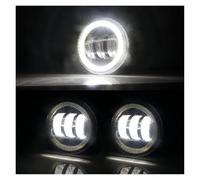 Fari Fendinebbia Per Nissan Pulsar Per Tiida C13 Hatchback 2014-2018, Fendinebbia A LED Angel Eye DRL Sinistra Destra 30 W 6000 Lm 12 V Fendinebbia(White and White)