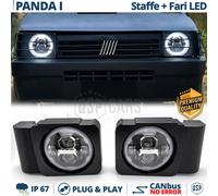 FARI Full LED per Fiat Panda 1 141 con STAFFE, Luce Bianca Potente Angel Eyes