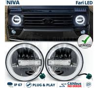 FARI Full LED Per LADA NIVA Luce Bianca 6500K Angel Eyes 66W IP67