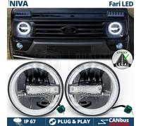 FARI Full LED Per LADA NIVA Luce Bianca 6500K Angel Eyes OMOLOGATI 66W IP67