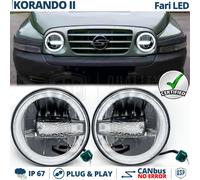 FARI Full LED Per SSANGYONG KORANDO 2 Luce Bianca 6500K Angel Eyes