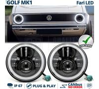 FARI Full LED Per VOLKSWAGEN GOLF MK1 Angel Eyes DRL Luce Bianca 6500K
