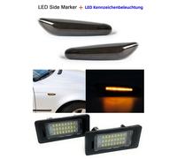 Fari Laterali LED Neri Compatibili Con BMW 5 Serie E60 E61 + Illuminazione Targa
