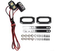 Fari LED 5050 Quadrati per Crawler RC 1:10 per traxxas Fari LED(D) | Guscio in plastica nera robusta, montaggio bumper, adatto a per traxxas TRX4, Axial SCX10