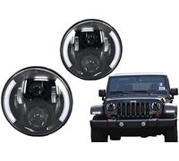 Fari LED CREE da 7 pollici per Jeep Wrangler JK Defender Half Halo Nero
