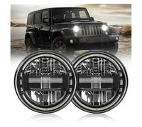 Fari Led Faro Auto Per Hummer H1 H2 7 '' fari a LED fari abbaglianti rotondi per auto(2pcs Black1)