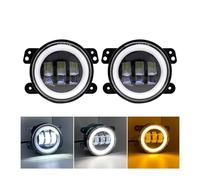 Fari Led Faro Auto Per Jeep Per Wrangler JK TJ LJ Per Cherokee 2007-2016 2017 2018 60W 4 Pollici LED Fendinebbia Con Anello Halo Bianco DRL Ambra Indicatore Direzione
