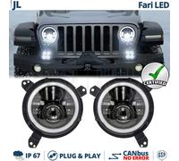 FARI LED + STAFFE Per JEEP WRANGLER JL Angel Eyes Luce Bianca 6500K