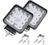 Fari led trattore 12V 2 pezzi alluminio abs 48W 16 led 6500K 10.5 cms 4.21" | Faro led 12v fari da lavoro led faretti faretto