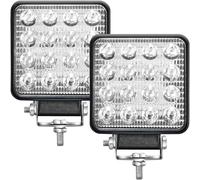 Fari Led Trattore 12V 4.21" 10.5 Cm IP67 48W 16 Led 6500K 2 Pezzi Alluminio ABS