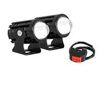 Fari Moto Coppia di fari a LED motocicletta, 12 V, luci a LED ad alta luminosità, lampade faretti ausiliari a LED motocicletta Faro Moto Anteriore(Switch White)