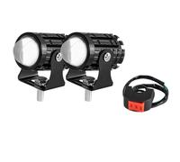Fari Moto Coppia di fari a LED motocicletta, 12 V, luci a LED ad alta luminosità, lampade faretti ausiliari a LED motocicletta Faro Moto Anteriore(Switch Yellow)