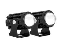 Fari Moto Coppia di fari a LED motocicletta, 12 V, luci a LED ad alta luminosità, lampade faretti ausiliari a LED motocicletta Faro Moto Anteriore(White No Switch)