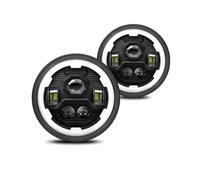Fari per Moto Faretto Frontale Faro Anteriore LED 7Pollici Faro Rotondo Con Abbaglianti/anabbaglianti Luce Diurna Ambra Indicatore Direzione Auto E Moto Fari(2pcs)
