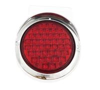 Fari Posteriori 2 X Luci Posteriori Rimorchio Con Cornice Cromata LED 12V 24V Fanali Posteriori Rotondi Camion Per Caravan Van Bus RV Luce Posteriore Fanale Posteriore Lampada(Colore:Rosso,Size:12V-24