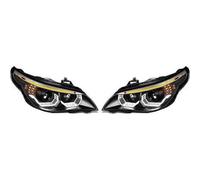 Fari Proiettori LHD A Coppia Con Anelli Angel Neri H7 Per BMW E60 E61 2003-07