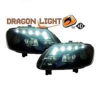 Fari Proiettori LHD A Coppia LED Dragon DRL Chiari Neri Per VW Touran