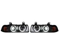 Fari Proiettori LHD Angel Eyes CCFL Neri Per BMW E36 Coupe Cabrio 90-99