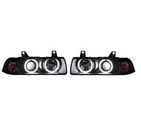 Fari Proiettori LHD Angel Eyes CCFL Neri Per BMW E36 Coupe Cabrio 90-99