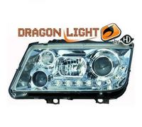 Fari Proiettori LHD Coppia LED Dragon Clear Chrome Per VW Bora 98-05