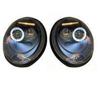 Fari Proiettori LHD Coppia Occhi D'Angelo Chiari Neri H1 H1 VW New Beetle 98-05