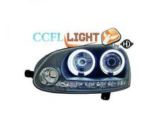 Fari Proiettori LHD OS NS CCFL Chiari Neri Per VW Golf V VI Variant