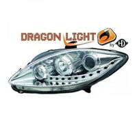 Fari Proiettori LHD Pair LED Dragon DRL Luci Cromo Seat Toledo Leon