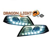 Fari Proiettori LHD Pair LED Dragon DRL Luci Trasparenti Cromo H7 H1 Per Skoda